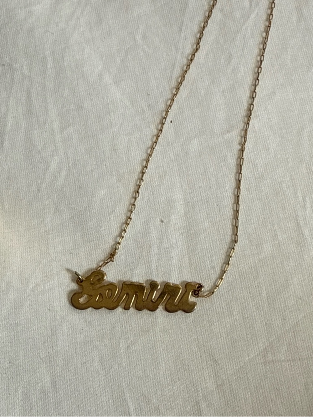 Vintage Gold 'Gemini swank’ Script Pendant Necklace